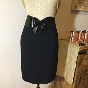 Black Knit St. John Basics Skirt, SZ 4